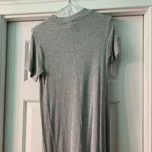High neckline short sleeve dress
